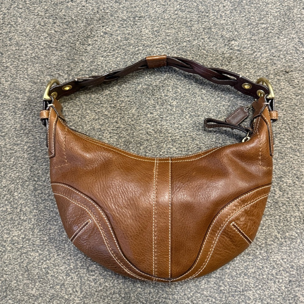 Rare Vintage Coach Tobacco Brown Leather Soho 10042 Leather Shoulder Bag Y2K - Picture 2 of 6